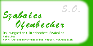 szabolcs ofenbecher business card